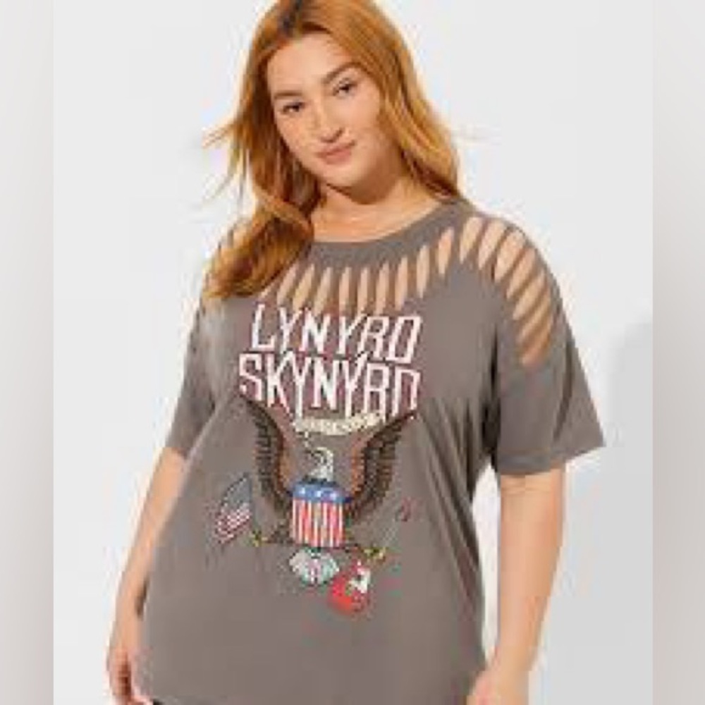 Torrid Hybrid‎ Apparel Vintage Aesthetic Gray Lynyrd Skynyrd BandTee Size 0-XL